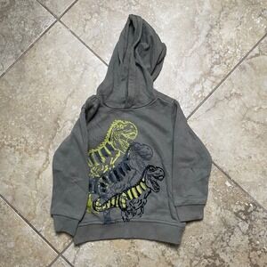 Kids Headquarters Boys‎ 3T Gray Dinosaur Hoodie Pullover Sweatshirt